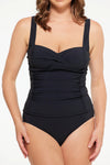 TOGS Black Microfibre Tankini Ruched 1PC