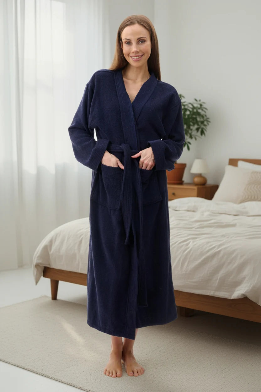 GIVONI - Towelling Mid Length Wrap Gown