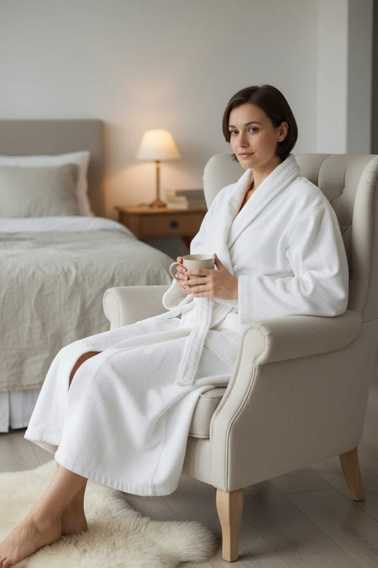 GIVONI - Towelling Mid Length Wrap Gown