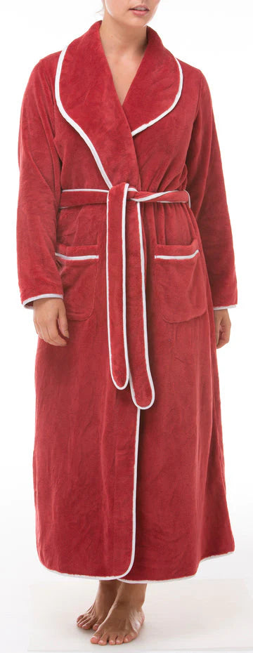 Yuu: Long Length Luxurious Dressing Gown Satin Piping